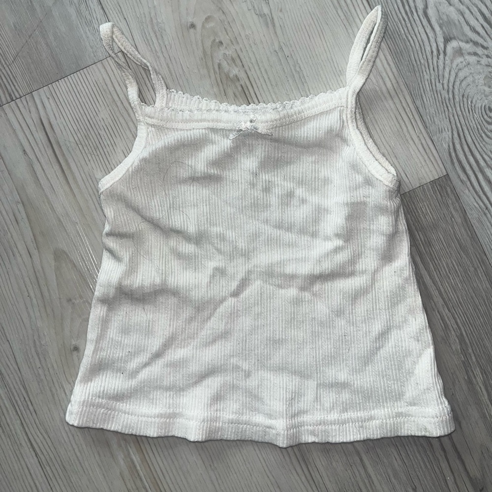 White Ribbed Tank Top